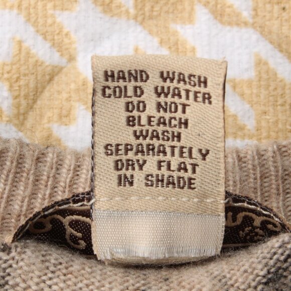 Aeuadani Women's Black Tan Print V-Neck Button-Up Angora Blend Tunic Sweater ~M~ - Picture 12 of 12